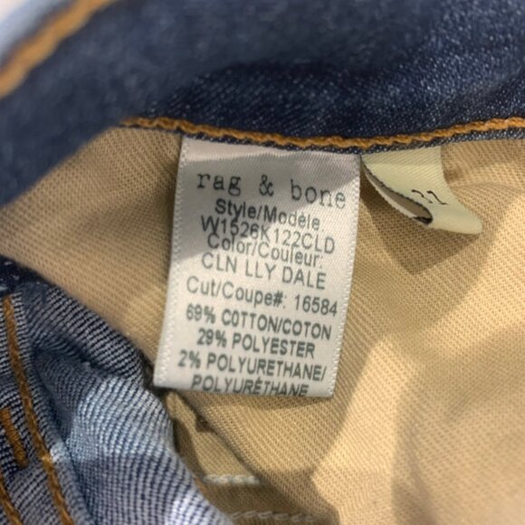 Rag & Bone Slim/Straight Denim Jeans Medium Wash Blue – Women’s Size 31 - Picture 7 of 9